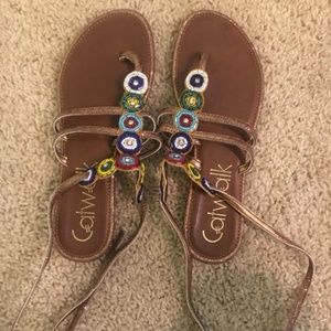 Catwalk women’s Lace up sandals. Worn once Size 6